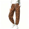 thumbnail image 5 of Womens Sweatpants, Women's Leopard Print Sweatpants Drawstring Waist Joggers with Pockets Baggy Barrel Leg Lounge Pants, 5 of 10