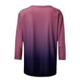 thumbnail image 7 of aidice T Shirts for Women Casual Round Neck 3/4 Raglan Sleeve Tops Comfy Fitting Gradient Color Shirts, 7 of 7
