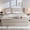 White Alder, variant on OKD Fluted King Size Bed Frame with Wingback Headboard, Footboard Storage Bench with Built-in Drawers & Lift-Up Compartments, Wood & Steel Platform Bed Frame, No Box Spring Needed, Dark Walnut