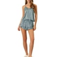 thumbnail image 2 of Unique Bargains Women's Satin Sexy Lingerie Cami Tops with Shorts Sleepwear Pajamas Sets, 2 of 5