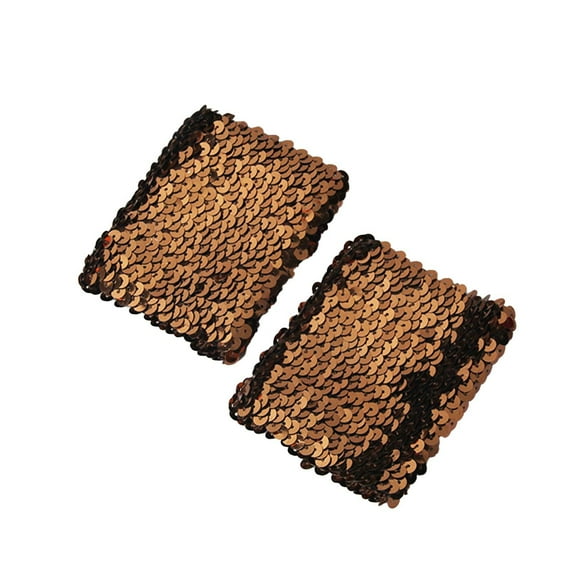 Miqool Sequin Wrist Cuffs Shiny Glitter Stretch Wristbands Slap Bracelets Cosplay Costume Accessory Rave Party Supplies Favors for Women Girls