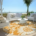 thumbnail image 6 of Addison Rugs Chantille Indoor/Outdoor Transitional Floral Orange Washable Round Rug, 8' x 8', 6 of 6