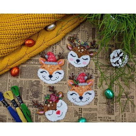UPC: 4840746069659 | Foxes and Deer JK032L Counted Cross-Stitch Kit