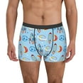 thumbnail image 1 of Lukts Cartoon Rocket With Space Pattern Men's Underwear Covered Waistband Boxer Briefs-Small, 1 of 5
