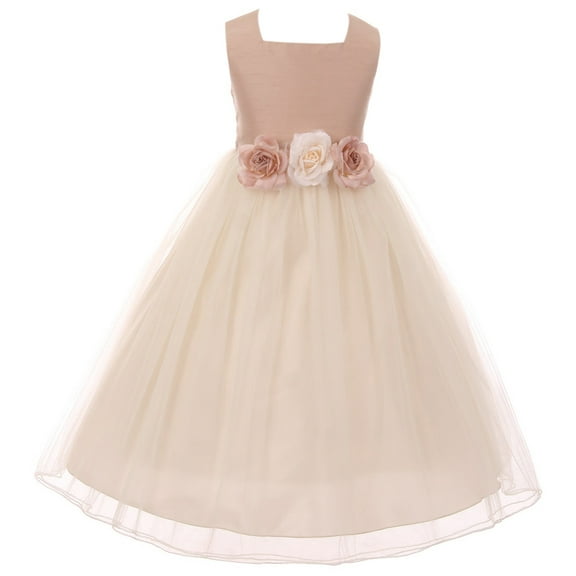 Baby Girls Sleeveless Tulle Classic Princess Party Birthday Flower Girl Dress Rose Size M (K428D)