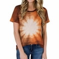 thumbnail image 4 of JTZGDY Womens Sublimation T Shirts Plus Size Tie Dye Bleached Tees Tops Short Sleeve Vintage Crew Neck Tshirts Funny Cute DIY Clothes Multicolor#26 XXXL, 4 of 10