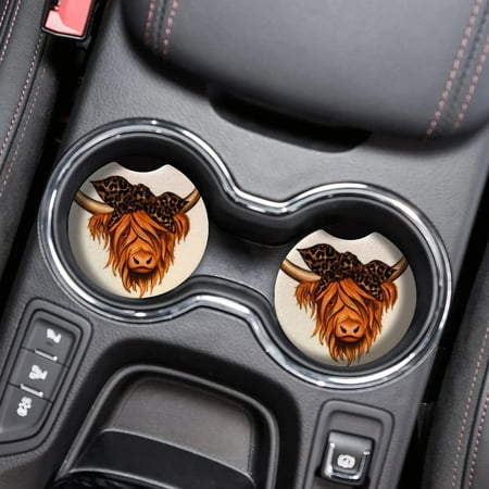 

TUTUnaumb Farm Style Wooden Car Tea Ceremony Cup Holder Cow Print Car Cup Holder Coasters for Car Cup Pad Mat Car Coasters for Cup Holders Absorbent Ceramic Coaster Car Accessories Easy Removal-G