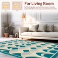 thumbnail image 2 of Flatwoven High Traffic Area Rug, Art Deco Inspired Fan With Symmetrical Radiating Arches, Non Slip, Stain Resistant, Washable Area Rugs for Living Room, Bedroom(Teal, 6X9), 2 of 8