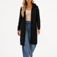 thumbnail image 6 of Otvok Women Hooded Cable Knit Long Cardigan, Open Front Long Sleeve Maxi Length Loose Sweater Coat with Side Pockets, 6 of 7