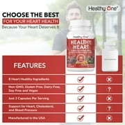 (6 pack) Healthy One Healthy Heart - Blood Flow & Heart Health Supplement with Magnesium, Hawthorn, 60 Capsules