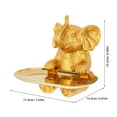 thumbnail image 2 of ELAYARD Decorative Golden Resin Elephant Bird Feeder with Tray Bowl for Home Storage and Outdoor Garden, 10.5 x 7.5 x 3.5 Inches, 2 of 6