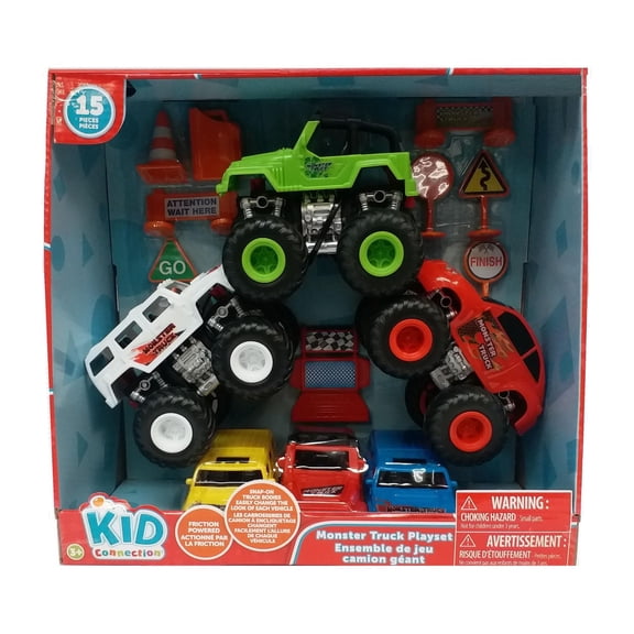 Kid Connection Ensemble de jeu camion gèant, carrosserie de camion encliquetable à friction