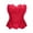 Red, variant on Women's Overbust Corset Top Strapless Hollow Out Mesh Patchwork Bustier Top Elegant Boning Support Corsets S