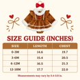 thumbnail image 4 of Baby Girls Christmas Gingerbread Romper Dress with Bow Headband, Long Sleeve Faux Fur Trim Holiday Outfit, 0-18M, 4 of 8
