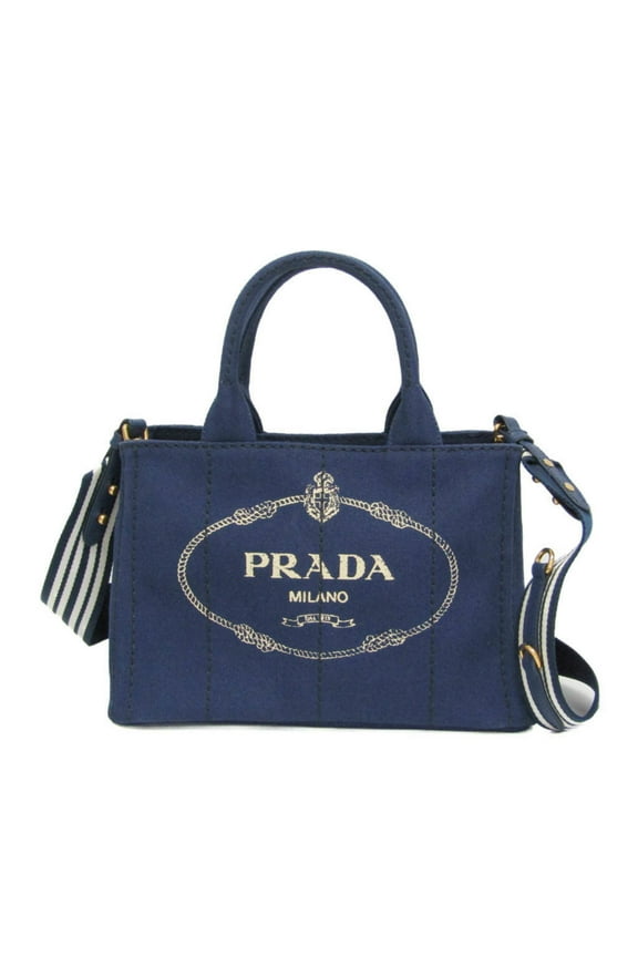 Pre-Owned Prada Canapa S Size 1BG439 Women's Canvas Shoulder Bag,Tote Bag Blue (Good)
