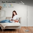 thumbnail image 5 of Dual Head LED Floor Lamp, 18W 2000LM Dimmable Adjustable Gooseneck Reading Lamp, Eye Caring Craft Light for Tattoo, Sewing and Puzzle, Standing Floor Lamp for Living Room, Bedroom, Office, Silver, 5 of 15