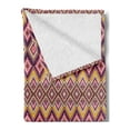 thumbnail image 2 of Aztec Soft Flannel Fleece Throw Blanket, Colorful Native Pattern of Rhombus Inspired Ornamented Dots, Cozy Plush for Indoor and Outdoor Use, 50" x 60", Plum Coral, by Ambesonne, 2 of 5