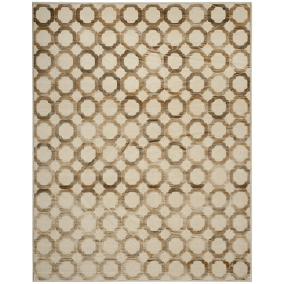 SAFAVIEH Martha Stewart Tanti Geometric Area Rug, Stone/Cream, 3'3" x 5'3"