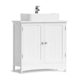 thumbnail image 1 of VASAGLE Armario de Baño, Mueble Baño Ahorra Espacio, Compartimento Papel Higiénico y Escobilla de Baño, Puertas Correderas, Estantes Ajustables, Lado Inodoro, 20 x 60 x 80 cm, Blanco Nube, 1 of 5