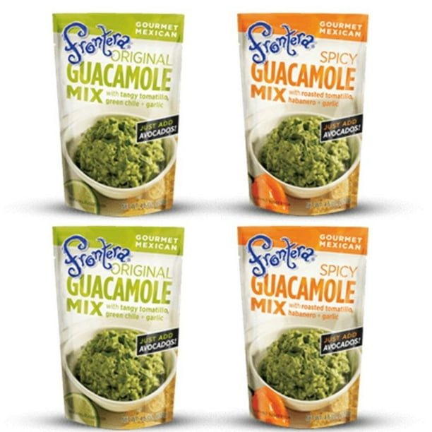 Frontera Gourmet Mexican Gluten Free Guacamole Mix 2 Flavor 4 Pouch