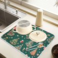 thumbnail image 2 of Yayeee Dish Drying Mat for Kitchen Counter 18" x 24" Microfiber Super Absorbent Coffee Decorative Pad, Green Christmas Gingerbread, 2 of 9