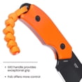 thumbnail image 3 of CRKT Razel Compact Everyday Carry Fixed Blade Knife with Sheath: D2 Steel Veff Flat Top Serrations Blade, Orange G10 Handle, Molded Sheath, 4036ER, 3 of 6