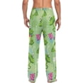 thumbnail image 6 of Men's Pajama Pants with Pockets Sleepwear Lounge Pants Stretch Casual Cute Cartoon Lotus Pond Frog, 6 of 6
