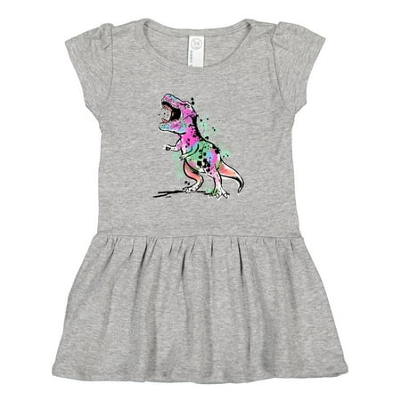 

Inktastic Graffiti Paint Splatter T-Rex Gift Toddler Girl Dress