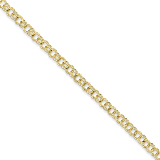 Bracelet Charm Chaîne Double Maillons en Or Jaune 10k