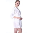 thumbnail image 4 of Mr & Mrs Right Bride Satin Kimono Robes for Women Wedding Party,Glitter Printed Bride ,White, 4 of 4