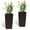 Brown, variant on 22 Inch Outdoor Planters Set of 2,Modern Square Faux Rattan Planters for Porch,Patio,Backyard,Black