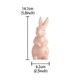 thumbnail image 3 of SMKE Indoor Home Decor,Holiday Home Decor,Gold Eggs Bunny Decor,Bunny Decor for Shelves,Minimalist Home Decor,5.8" Pink & White Ceramic Easter Bunny Set,Sitting & Standing Rabbits,Spring Table Decor, 3 of 9
