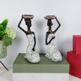 thumbnail image 4 of 2 piezas africana escultura estatua Gloria Figura candelabro, 4 of 9