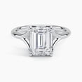 thumbnail image 2 of Dazzle Jewel 14K White Gold Plated Ring - 2.7 Ct VVS1/D Emerald Cut Diamond Ring - Split Shank Simple Engagement Wedding Solitaire Ring - Silver Diamond Beautiful Special Occasion Ring - Gift for Mom, 2 of 4