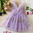 thumbnail image 4 of XXWXYD Toddler Girls Birthday Party Dress Sleeveless Tulle Princess Floral Embroidery Formal Photo Shoot Attire Adjustable Straps Soft Fabric Holiday Celebration, 4 of 9