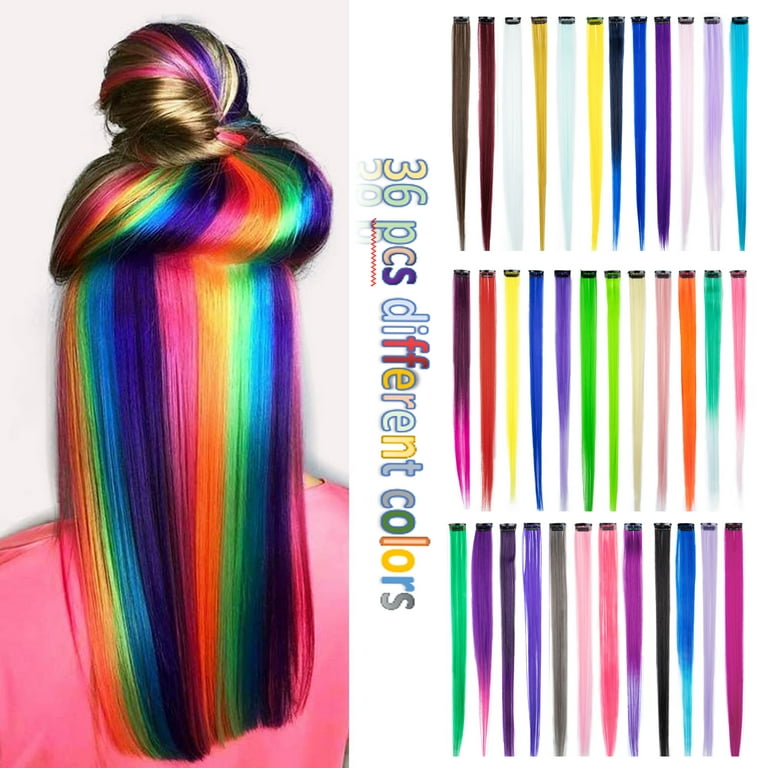 36 Pcs Clip in Hair Extensions 22 Inch Heat-Resistant Synthetic Long Straight Hair Extensions for Women Girls Kids Gift Party Highlights Clip in Synthetic Hairpiece - Walmart.com