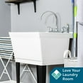 thumbnail image 3 of Tehila White Freestanding Floor Mount Utility Sink Kit with Chrome Finish Faucet for Laundry Room, 3 of 9