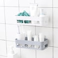 thumbnail image 4 of Cozeii Bathroom Shelf, Adhesive Shower Caddy, No Drill Wall Mounted Storage Organizer for Shampoo, Soap, Towels, Bathroom, Everyday Bathroom Use, 10.24 Inch, White, 4 of 5