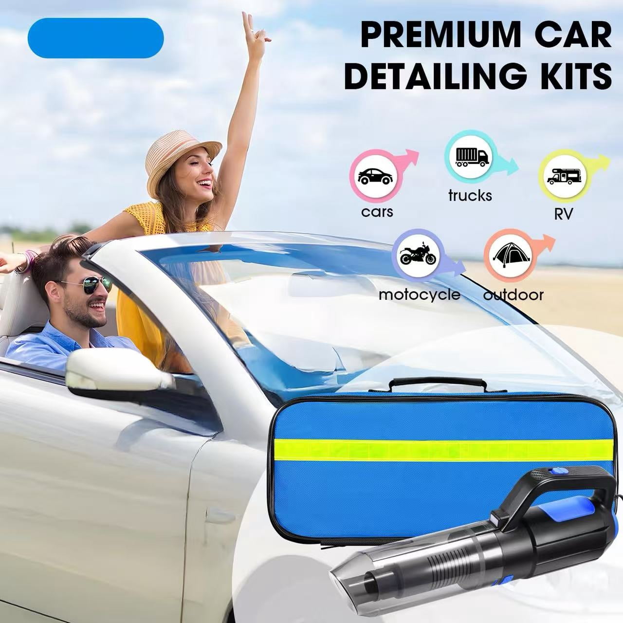 Car Interior Detailing Cleaning Kit with Handheld Vacuum, Windshield Cleaner & Cleaning Gel, Auto Accessories for Men & Women