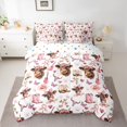 thumbnail image 2 of Homewish Cute Highland Cow 7 Pieces Bedding Comforter Set,Rustic Western Cowgirl Full Bedding Set,Country Bull Skull Fitted Sheet Flat Sheet For Girls Kids,Breathable Home Decor Reversible, 2 of 8
