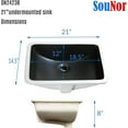 thumbnail image 5 of WinZo 14.5"D x 21"W x 8"H Rectangular 21-Inch Undermount Bathroom Sink for Granite Countertop Vanity Basin Including Pop-up Drain,Matte Black, 5 of 6