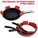 thumbnail image 4 of Protectores de ollas y sartenes, juego de 12 y 3 de diferentes tamaños, separadores de ollas para evitar rayones, separar y proteger las superficies de sus utensilios de cocina (rojo/negro/gris/verde) Xemadio WMXL-308-4, 4 of 5
