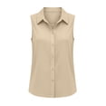 thumbnail image 3 of cocolona Womens Summer Tank Tops Sleeveless Collar Button Basic Shirts Dressy Casual Solid Color Blouses, 3 of 5