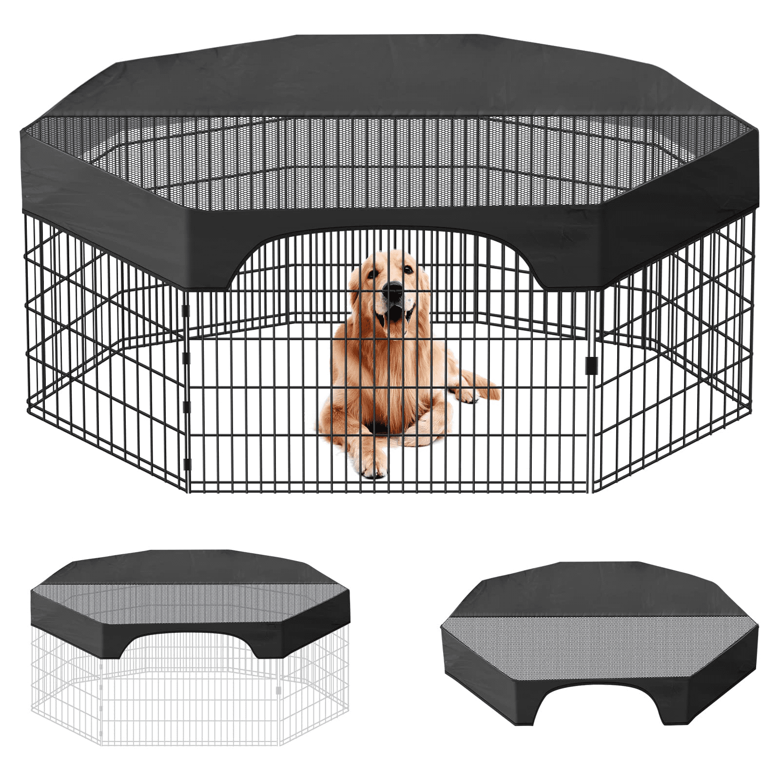 Pet Playpen Cover,24 Inches 8 Panels Dog Playpen Cover for Pets,420D