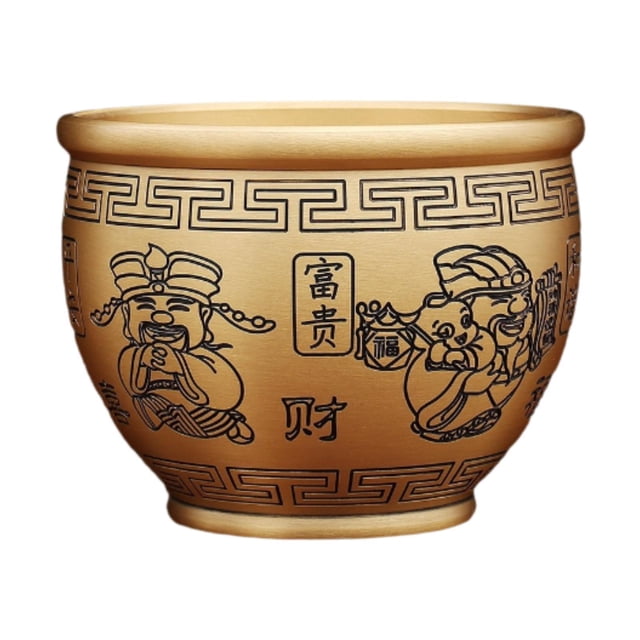 Cuenco de Cornucopia de latón con patrón de Dios de la , regalo, adorno de prosperidad, decoración Feng Shui para sala de estudio, estante de