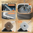 thumbnail image 5 of YINYUN Spin Mop Bucket Set with 6 Replaceable Microfiber Mop Pads Features a 360° Rotating Square Mop Head with Built-in Wringing Function (Black), 5 of 5