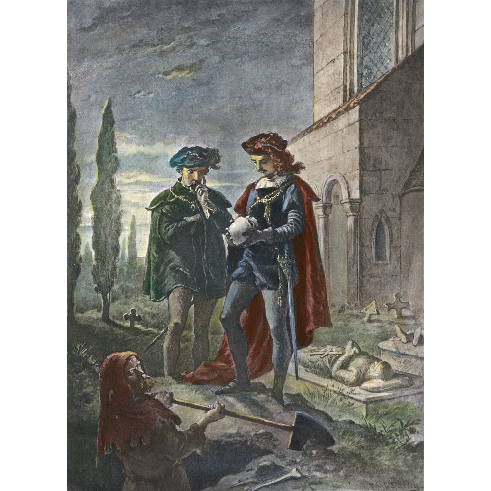 Shakespeare Hamlet Nhamlet In The Graveyard Holding The Skull Of Yorick