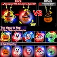 thumbnail image 5 of Monebena 15 Pack Halloween Spin LED Necklaces Toys Party Favors Toys for Kids 15 Styles Spider Ghost Halloween Light Up Trick or Treat Toys Goodie Bag Filler Glow in The Dark Party Supplies M01, 5 of 7