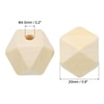 thumbnail image 2 of Uxcell 20mm Natural Wood Beads, 50 Pack Unfinished Wooden Beads Geometric Hexagon Loose Beads Spacer Beads, 2 of 5