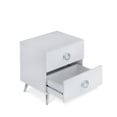 thumbnail image 1 of ACME Elms Nightstand in White & Chrome, 1 of 2